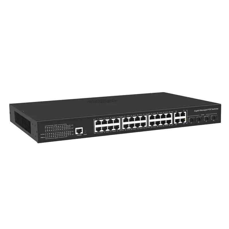Sfp+ 10G Managed Switch 8 Port - 4ポート、8ポート、16ポート、24ポートのギガビット対応L2マネージドコアイーサネットスイッチ。4つの10G SFP+ポートを統合し、PoE機能を搭載したアップリンクネットワークスイッチ。
