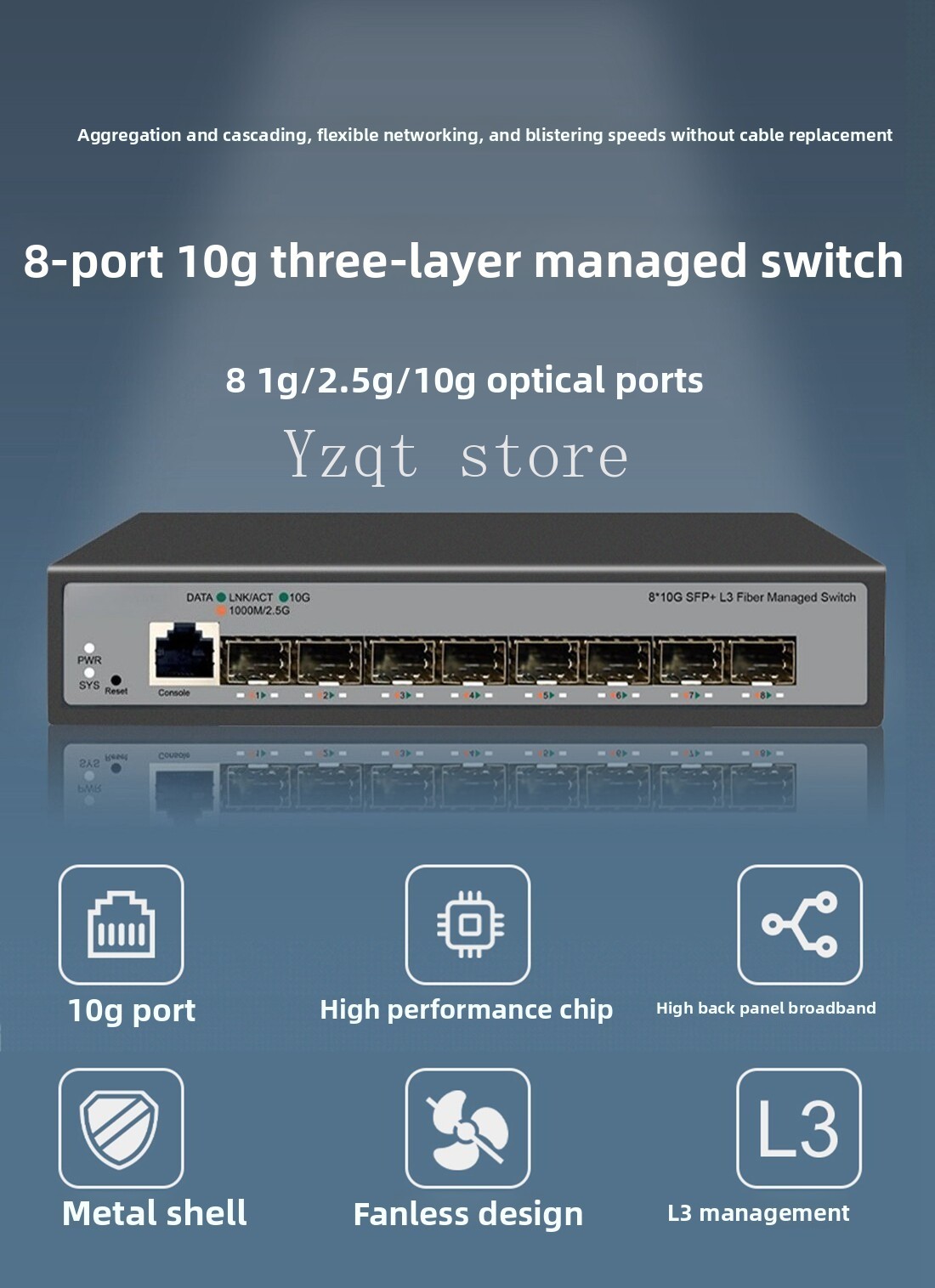 8ポート10ギガビットイーサネットスイッチ、NASサーバー、 - Sfp+ 10G Managed Switch 8 Port のレビューと価格