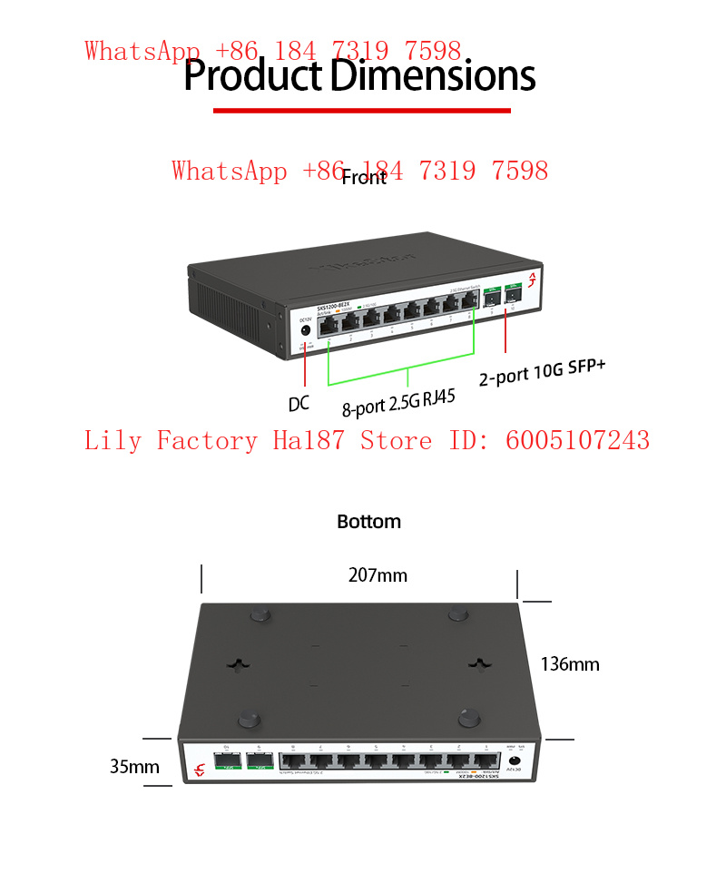 XikeStor 8*2.5G RJ45 2*10G SFP - Sfp+ 10G Managed Switch 8 Port のレビューと価格